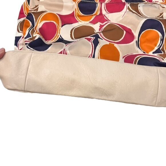🎉SALE🎉 Coach Multicolor Scarf Print‎ Signature Shoulder Tote Crossbody Bag - Picture 9 of 16